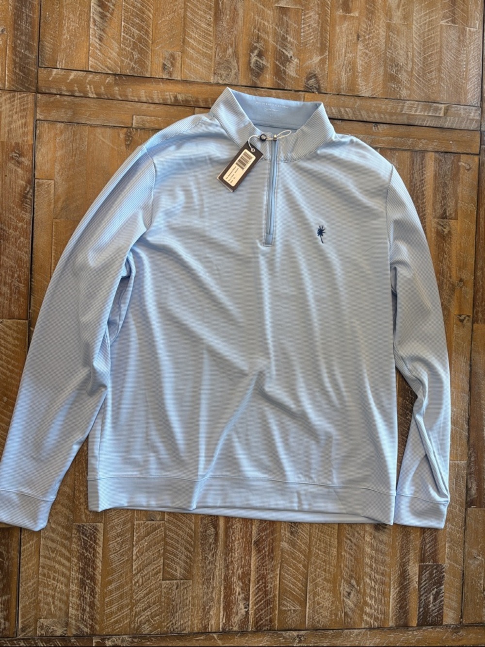 Men's Light Blue Quarter-Zip Pullover Sweater